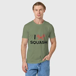 Футболка хлопковая мужская I Love Squash, цвет: авокадо — фото 2