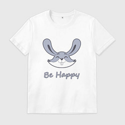 Мужская футболка Кролик be happy