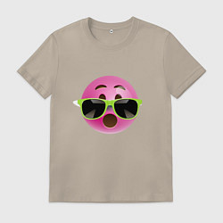 Мужская футболка Розовый смайлик в очках