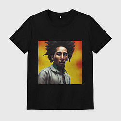 Мужская футболка Граффити Арт в оранжевых тонах Боб Марли