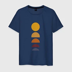 Футболка хлопковая мужская Закат солнца, цвет: тёмно-синий