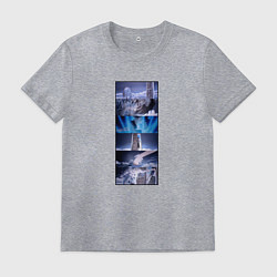 Футболка хлопковая мужская Судзумэ кадры из фильма, цвет: меланж