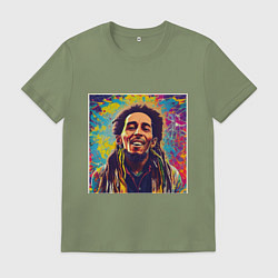 Мужская футболка Граффити Кляксы Арт Боб Марли