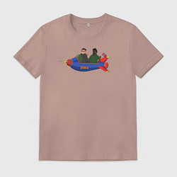 Футболка хлопковая мужская Ким Чен Ын и Биг Смоук, цвет: пыльно-розовый