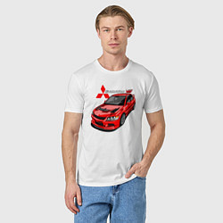 Футболка хлопковая мужская Lancer Evolution 8, цвет: белый — фото 2