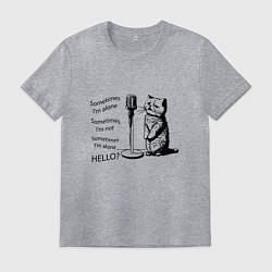 Футболка хлопковая мужская Песня грустного кота, цвет: меланж