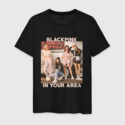 Футболка хлопковая мужская Blackpink Jennie Lisa Rose Jisoo, цвет: черный