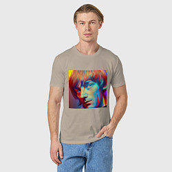 Футболка хлопковая мужская Brian Jones Cartoon Glitch Art, цвет: миндальный — фото 2