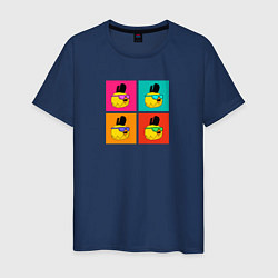 Футболка хлопковая мужская Chicken Gun: цветные квадраты, цвет: тёмно-синий
