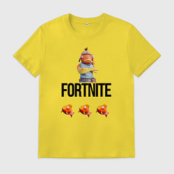 Футболка хлопковая мужская Карась Фортнайт, цвет: желтый