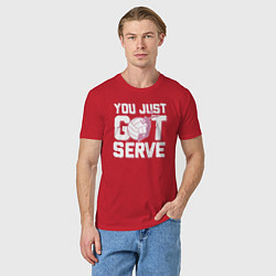 Футболка хлопковая мужская Just got serve, цвет: красный — фото 2