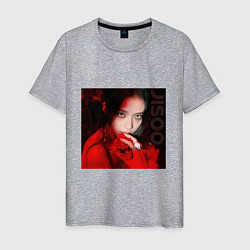 Футболка хлопковая мужская Blackpink Jisoo in red, цвет: меланж