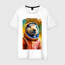 Мужская футболка Capybara astronaut - NASA - neural network