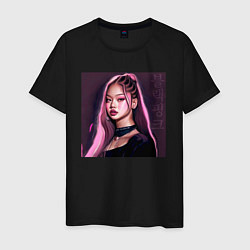 Мужская футболка Blackpink Jennie аниме рисунок