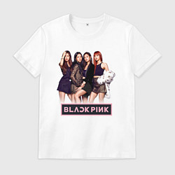 Футболка хлопковая мужская Rose Blackpink kpop, цвет: белый
