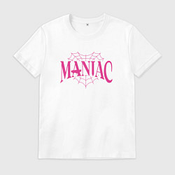 Футболка хлопковая мужская Maniac - stray kids, цвет: белый