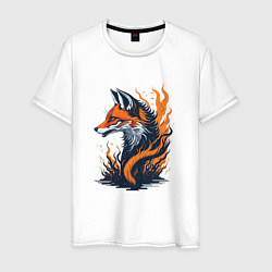 Футболка хлопковая мужская Burning fox, цвет: белый