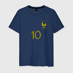 Футболка хлопковая мужская Килиан Мбаппе ЧМ 2022 сборная Франции, цвет: тёмно-синий
