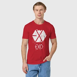 Футболка хлопковая мужская EXO лого, цвет: красный — фото 2