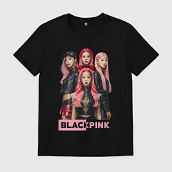 Футболка хлопковая мужская Блэкпинк постер, цвет: черный