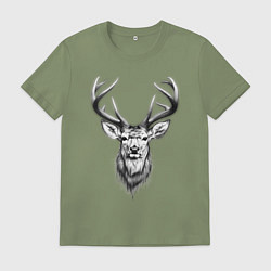 Мужская футболка Голова оленя эскиз