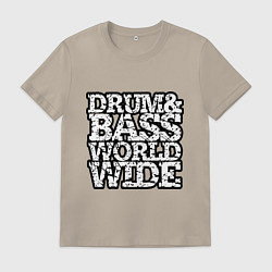 Мужская футболка Drum and bass world wide