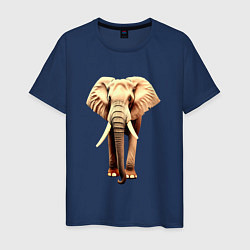 Футболка хлопковая мужская Стройный слон, цвет: тёмно-синий
