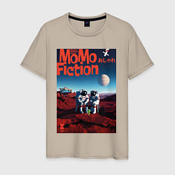 Футболка хлопковая мужская MoMo - Марс наш, цвет: миндальный
