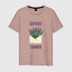 Мужская футболка Lavender Summer - букет лаванды в конверте