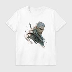 Мужская футболка Портрет Ведьмака