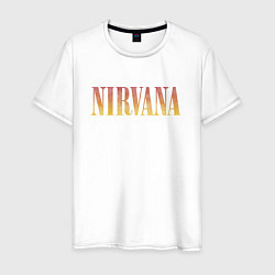 Футболка хлопковая мужская Nirvana logo, цвет: белый