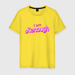 Футболка хлопковая мужская I am kenough barbie, цвет: желтый