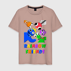 Мужская футболка Rainbow Friends персонажи