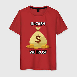 Футболка хлопковая мужская In cash we trust, цвет: красный