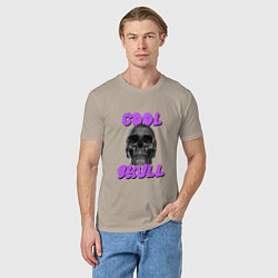 Футболка хлопковая мужская Cool Skull, цвет: миндальный — фото 2