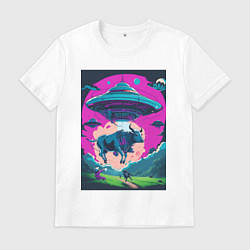 Мужская футболка Похищение коровы пришельцами