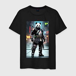 Мужская футболка Panda cyber samurai