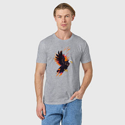 Футболка хлопковая мужская Орел парящая птица абстракция, цвет: меланж — фото 2