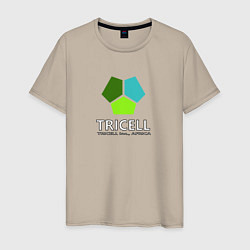 Футболка хлопковая мужская Tricell Inc, цвет: миндальный