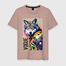 Мужская футболка Wolf fashionista - pop art