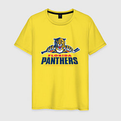 Футболка хлопковая мужская Florida panthers - hockey team, цвет: желтый