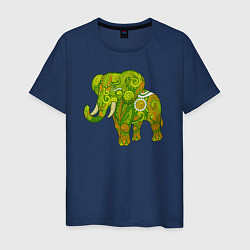 Футболка хлопковая мужская Зелёный слон, цвет: тёмно-синий