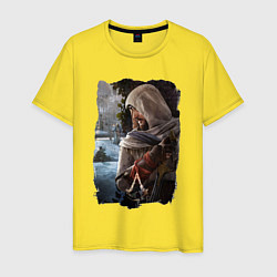 Футболка хлопковая мужская Assassins Creed Mirage Асасин Крид Мираж, цвет: желтый