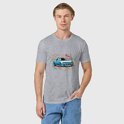 Футболка хлопковая мужская Nissan Skyline R32 GTR, цвет: меланж — фото 2