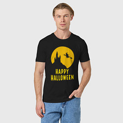 Футболка хлопковая мужская Halloween witch, цвет: черный — фото 2