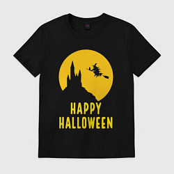 Футболка хлопковая мужская Halloween witch, цвет: черный