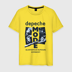 Футболка хлопковая мужская Depeche Mode - Blasphemous rumours somebody, цвет: желтый