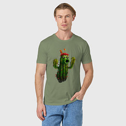 Футболка хлопковая мужская PvZ cactus, цвет: авокадо — фото 2