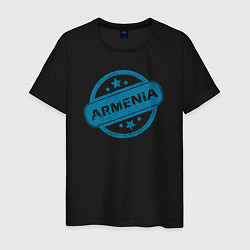 Футболка хлопковая мужская Армения здесь, цвет: черный