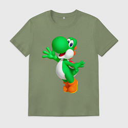 Футболка хлопковая мужская Йоши приветствует, цвет: авокадо